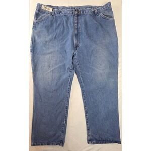 UniFirst Mens Denim Jeans 50x30 Blue Workwear Straight Leg 1LUV2984KX Cotton